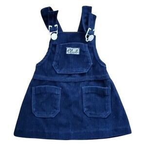 BabyGro Girls Navy Blue Corduroy‎ Overall Jumper Dress Size 6M